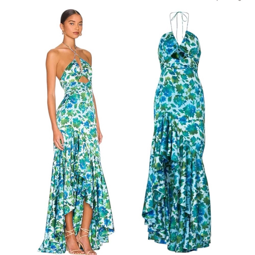 AMUR Edie tie neck gown dress size 2